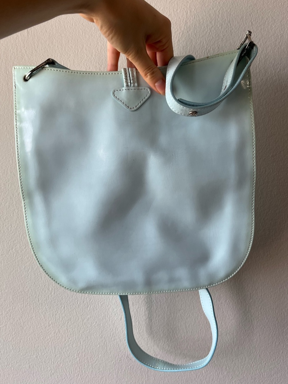 Longchamp Light Blue Leather Shoulder Bag - Picture 5 of 5